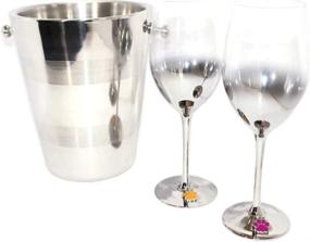 img 3 attached to Exquisite DCLO Print Wine Glass Charms: Add Elegance to Your Wine Tasting Experience!