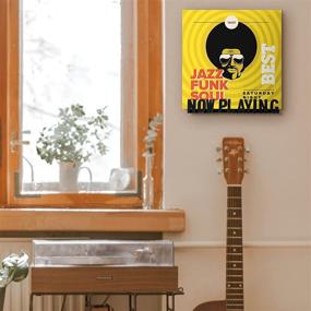 img 1 attached to 🎵 Vinyl Record Wall Stand - Now Playing Wooden Shelf for Vinyl Records - Hanging Wall Mount Display Holder for Albums - Wood Storage Shelf for Room (Black)