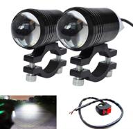 🏍️ goodkssop 2pcs waterproof u1 led motorcycle fog light bar spotlight: bright and powerful headlamp with black metal shell logo