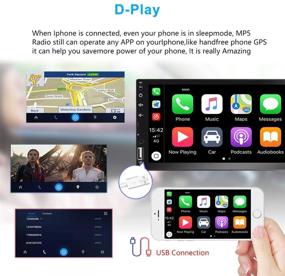img 3 attached to 🚗 Автомобильный стерео-приемник Podofo Double Din: Bluetooth автомобильное радио с 7-дюймовым HD сенсорным экраном, мультимедийным плеером, поддержкой FM/USB/AUX/D-Play, зеркальной ссылкой iOS/Android, включая камеру заднего вида.