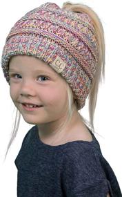 img 4 attached to BT2 3847 816 41 Messy Ponytail Girls Beanie Outdoor Recreation