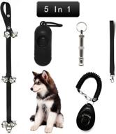 🐶 upgraded kazma 5-in-1 dog training kit: doorbell, whistle, clicker, waste bags dispenser, and potty training tool - ideal for door knob, outdoor training, and going outside - train your dog with bells logo