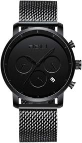 img 4 attached to ⌚️ Часы FIZILI Men's Chrono Minimalist 10 Series 42MM для мужчин с аналоговым и датовым дисплеем