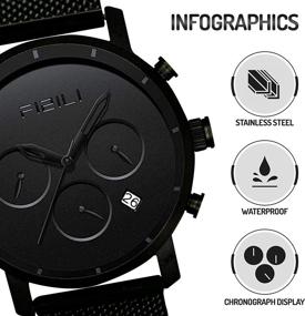 img 3 attached to ⌚️ Часы FIZILI Men's Chrono Minimalist 10 Series 42MM для мужчин с аналоговым и датовым дисплеем