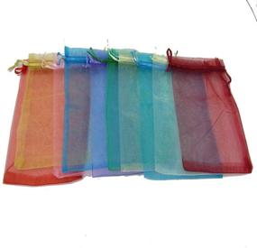 img 1 attached to 🎁 100Pcs Random Color ZXUY Satin Drawstring Organza Bags Pouch - Perfect Wedding Party Favors