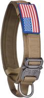 🐶 airgood tactical dog collar with usa american flag patch: heavy-duty k9 military training collar for medium to xl large dogs logo