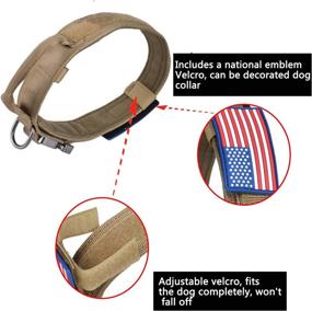 img 1 attached to 🐶 AIRGOOD Tactical Dog Collar with USA American Flag Patch: Heavy-Duty K9 Military Training Collar for Medium to XL Large Dogs