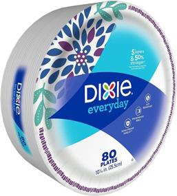 img 2 attached to 🍽️ Dixie Everyday Dinner Size Paper Plates (10 1/16 inches) - Pack of 80 Count: Durable and Convenient Disposable Plates