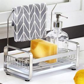 img 4 attached to 🧽 SUS304 Stainless Steel Sponge Holder - Large Kitchen Sink Organizer with Sink Caddy and Tray