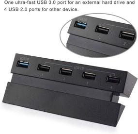 img 1 attached to 🎮 EEEKit 5 Port Hub for PS4: USB 3.0/2.0 High-Speed Expansion, Charger, Controller Adapter Connector – Compatible with Playstation 4 Gaming Console (Not for PS4 Slim/PRO)