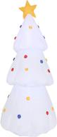🎄 sunnydaze large inflatable christmas decoration - 6-foot holiday tree in white - outdoor yard and garden decor for winter celebration - blow-up with fan blower and led lights logo