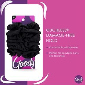 img 2 attached to Goody Womens Ouchless Scrunchie Black