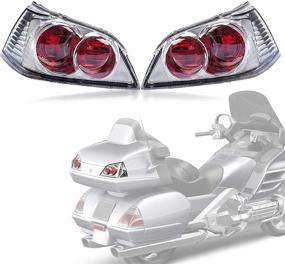 img 4 attached to 🏍️ PSLER Motorcycle Trunk Turn Signal Tail Light Lens Cover - Signals Brake Lights Lens Cover for Goldwing GL1800 (2001-2011)