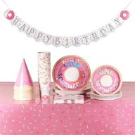 🍩 donut 1st birthday party pack: sweet celebration set (serves 24, 123 pieces) logo