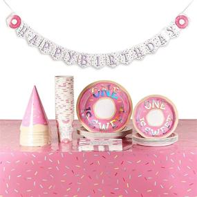 img 4 attached to 🍩 Donut 1st Birthday Party Pack: Sweet Celebration Set (Serves 24, 123 Pieces)