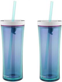 img 3 attached to 🍼 Contigo 71941 Shake GO 20OZ Bottle, 20 Ounce - Scuba Blue with Pink Accent: Leak-proof & Durable