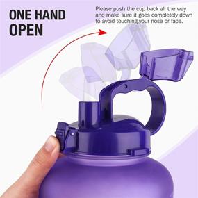 img 1 attached to Kuanlok 64oz Motivational Water Bottle with Time Marker, Straw and Leakproof Design - BPA Free Tritan Half Gallon Jug for Fitness, Gym, and Outdoor Sports