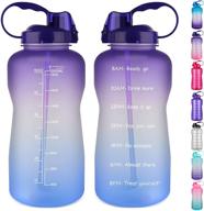 kuanlok 64oz motivational water bottle with time marker, straw and leakproof design - bpa free tritan half gallon jug for fitness, gym, and outdoor sports логотип