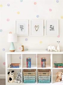 img 4 attached to 🎨 Pastel Watercolor Dots Wall Stickers for Simple Shape Décor