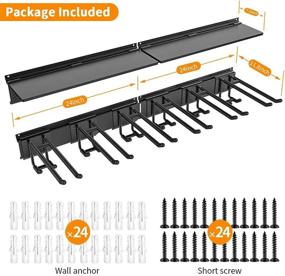 img 2 attached to TORACK Heavy Duty Steel Racks - Garage Storage Organizer Systems with Wall Mount Overhead Shelving, 6-Pack 12'' Double Hooks, and 48''x 7'' Floating Shelves - Supports up to 1200Ibs