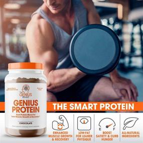 img 1 attached to 🍫 Genius Protein Powder - Grass Fed Whey & Egg White Isolate Lean Muscle Building Blend for Men & Women | Natural Whole Food Post Workout Recovery Shake, Chocolate