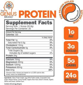 img 3 attached to 🍫 Genius Protein Powder - Grass Fed Whey & Egg White Isolate Lean Muscle Building Blend for Men & Women | Natural Whole Food Post Workout Recovery Shake, Chocolate