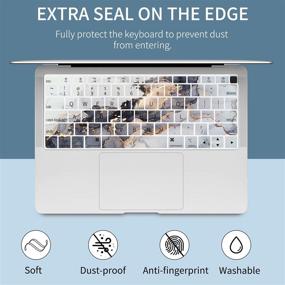 img 1 attached to Compatible with MacBook Air 13 Inch Case 2020 2019 2018 - Colorful Marble Design, Keyboard Cover included - A2337 M1/A2179/A1932 - MacBook Air 2020 with Touch ID