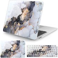 compatible with macbook air 13 inch case 2020 2019 2018 - colorful marble design, keyboard cover included - a2337 m1/a2179/a1932 - macbook air 2020 with touch id logo