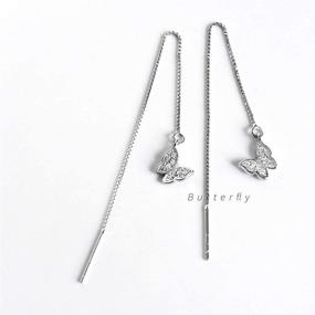 img 1 attached to Butterfly Earrings Sterling Statement Hypoallergenic