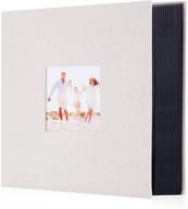 large capacity 4x6 artmag fabric photo album - beige linen, ideal for family, wedding, anniversary - holds 400 vertical photos (400 pockets) logo