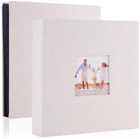 img 3 attached to Large Capacity 4x6 Artmag Fabric Photo Album - Beige Linen, Ideal for Family, Wedding, Anniversary - Holds 400 Vertical Photos (400 Pockets)