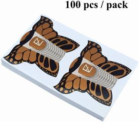 img 2 attached to 💅 Professional Butterfly Square Nail Forms - 100pcs C-Curve Acrylic UV Gel Nail Extensions for Nail Art, HJ-NTF038