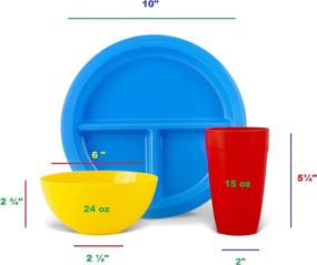 img 3 attached to 🍽️ Plaskidy Plastic Dinnerware Sets for Kids