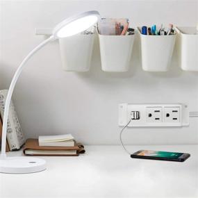 img 1 attached to 💡 Convenient BTU Desktop Power Strip with USB, 2 AC Outlets, and Mountable Design - White