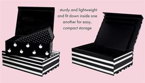 img 3 attached to 📦 Kate Spade New York Black Decorative Storage Boxes with Lids, 3 Pack Sturdy Organizer Storage Bins: Small, Medium, and Large Pink Nesting Boxes with Magnetic Closure, Dots and Stripes Design