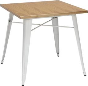 img 4 attached to 🍽️ OFM 161 Collection Industrial Modern 30-Inch Square Dining Table, White/Natural Finish, Wooden Tabletop with Galvanized Steel Frame