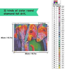 img 1 attached to SWEETHOMEDECO Diamond Painting: Big Pattern Elephant Kit with 32 Colors - Perfect for Adults, 15.7"x19.6" Round Diamond Art