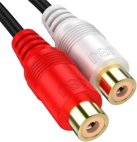 img 1 attached to 🔊 High-Quality 2-Pack Audio Speaker Y Adapter Splitter Cable - OFC Conductor, Dual Shielding, Gold Plated, Metal Shell, Flexible PVC Jacket - 0.2M / 0.6FT