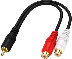 img 3 attached to 🔊 High-Quality 2-Pack Audio Speaker Y Adapter Splitter Cable - OFC Conductor, Dual Shielding, Gold Plated, Metal Shell, Flexible PVC Jacket - 0.2M / 0.6FT