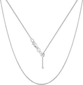 img 4 attached to Get Noticed with Verona Jewelers Sterling Silver Adjustable Box Chain Bolo Necklace - Up to 24 Inches!