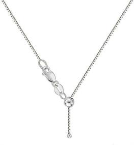 img 3 attached to Get Noticed with Verona Jewelers Sterling Silver Adjustable Box Chain Bolo Necklace - Up to 24 Inches!