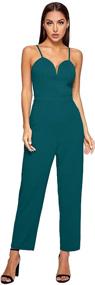 img 4 attached to Romwe Sweetheart Strapless Stretchy Jumpsuit Women's Clothing for Jumpsuits, Rompers & Overalls