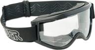 🏍️ high-performance raider 26-001 off-road goggles: impact-resistant black frame & clear lens for adults logo