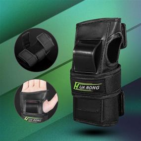 img 2 attached to 🛹 6-in-1 Set of Everwell Adult/Child Protective Knee Pads, Elbow Pads, Wrist Guards - Adjustable Straps for Roller Skating, Inline Skating, Skateboarding, & More