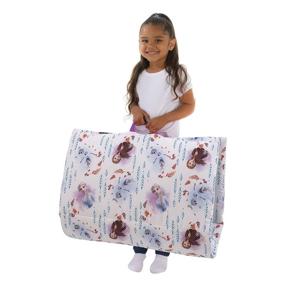 img 2 attached to Disney Frozen 2 Deluxe Easy Fold Nap Mat - Light Blue, Lavender & White - 62x26 Inch (Pack of 1)