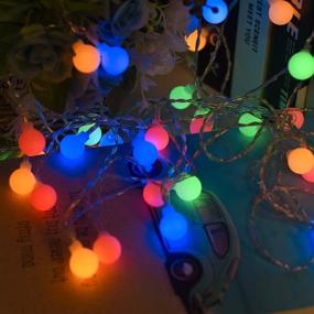 img 2 attached to 🌟 16.4FT 50-LED Mini Globe String Lights: Battery Operated Fairy String Lights with 8 Modes - Ideal for Indoor Outdoor Party, Wedding, Christmas Tree, Tapestry & Garden Décor (Multi)