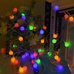 img 3 attached to 🌟 16.4FT 50-LED Mini Globe String Lights: Battery Operated Fairy String Lights with 8 Modes - Ideal for Indoor Outdoor Party, Wedding, Christmas Tree, Tapestry & Garden Décor (Multi)