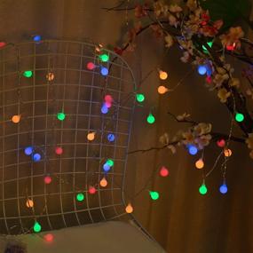 img 1 attached to 🌟 16.4FT 50-LED Mini Globe String Lights: Battery Operated Fairy String Lights with 8 Modes - Ideal for Indoor Outdoor Party, Wedding, Christmas Tree, Tapestry & Garden Décor (Multi)