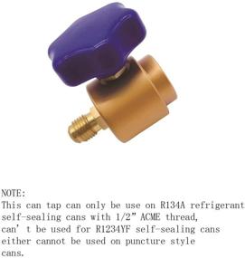 img 1 attached to 🔍 Self-Sealing R134a Can Tap Valve with Tank Adapter for AC Recharge | AC Valve Refrigerant Dispenser Bottle Opener compatible with 1/2’’ Acme to 1/4’’ SAE A/C Car Air Conditioner Charging Hose in Gold