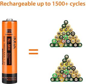 img 2 attached to 6-Pack iMah AAA Rechargeable Batteries 1.2V 750mAh Ni-MH - Compatible with Panasonic Cordless Phone Batteries HHR-55AAABU (1.2V 550mAh) and HHR-75AAA/B (1.2V 750mAh) - Ideal for Toys, Outdoor Solar Lights, and More